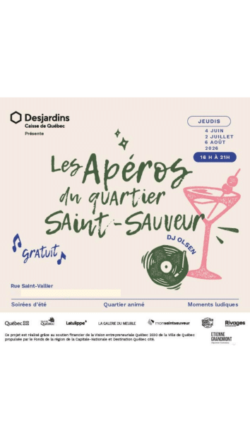 Programmation Apéros du quartier Saint-Sauveur
